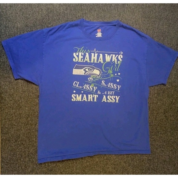 Hanes Other - Seattle Seahawks Football NFL Adult T-Shirt Graphic Spellout Logo Size XL Hanes